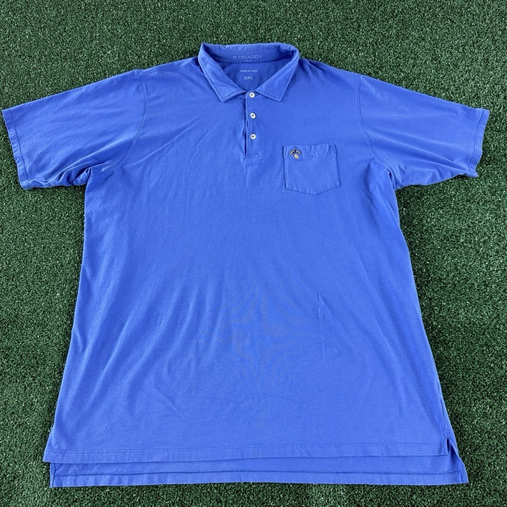 B. Draddy USA Men's Short Sleeve Polo Shirt Size 2XL XXL Blue